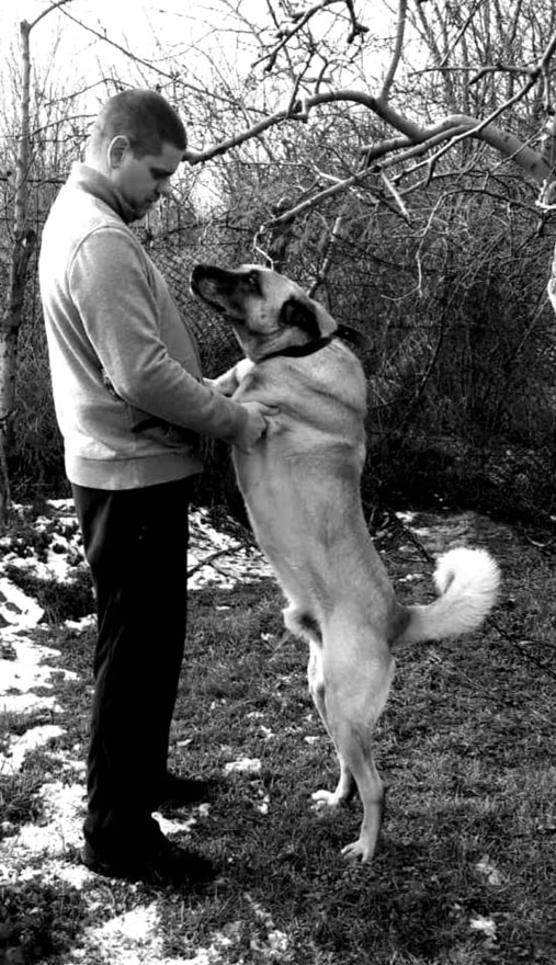 Veselin Stoilov with his dog